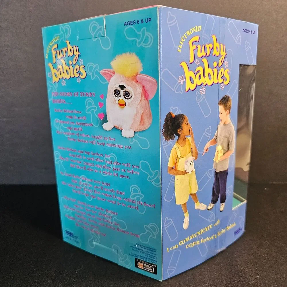New Pink White Furby Baby, Vtg Sealed 1999 Tiger Electronics Talking Pet